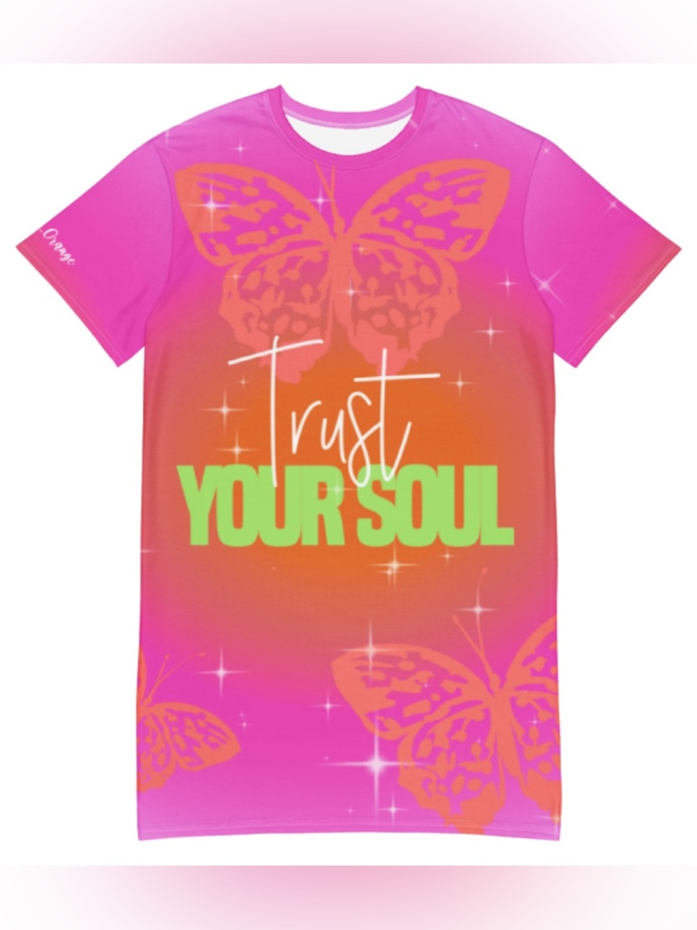 Hot Pink “Trust Your Soul” Oracle Inspired T-Shirt Dress 💖 Bold, Colorful